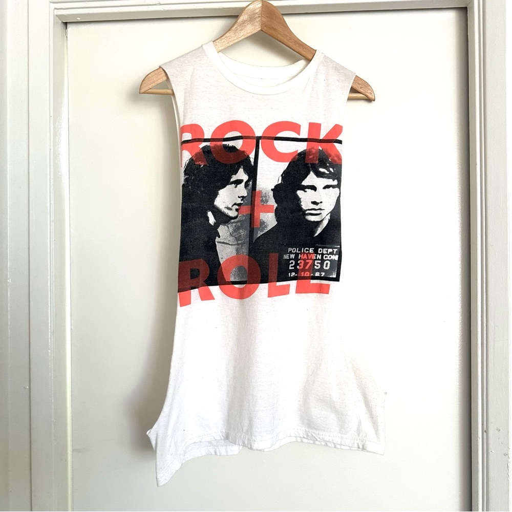 Bravado The Doors Jim Morrison Mugshot “Rock n Roll” Cut-Off Muscle Tee